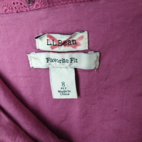 L.l.bean pink/ purple lined eyelet designed front pocket skirt. Size 8p - Picture 8 of 9